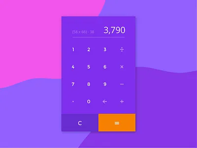 DailyUI Challenge #004 - Calculator 004 app calculator colorful dailyui icon landing layout numbers swiss ui web