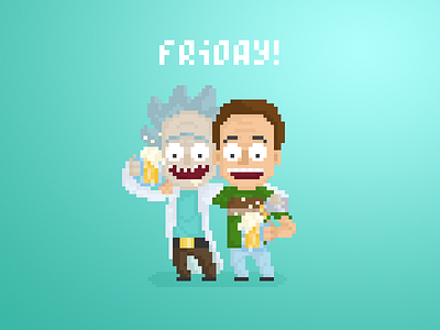 Unlikely Drinkin' Buds pt.4 16 bit 8 bit art beer character design comics fan art flat illustration pixel pixelate print