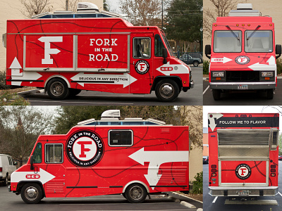 Fork in The Road Wrap design f food fork truck wrap