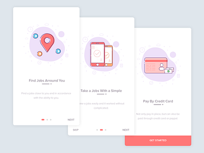 Jobs Onboarding clean find illustration jobs location nearby onboarding simple ui ux