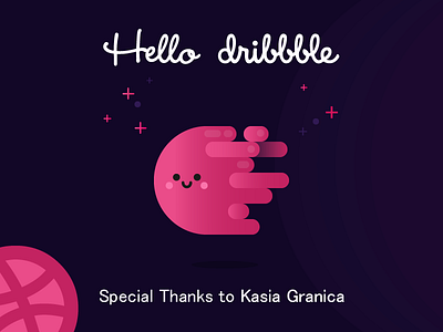 First Shot debut dribbble first shot illustration invite pink thanks