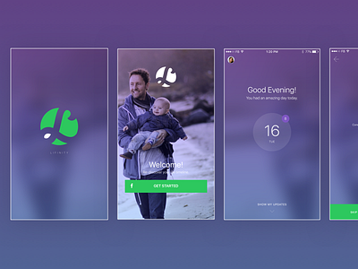 iOS App connect gradients ios life social timeline