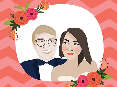 Wedding invitation couple illustration invitation photoshop portraits wedding