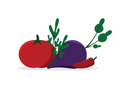 Veggies color food illustration veggies