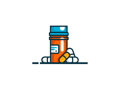 Pills drug icon lineart medicine pills