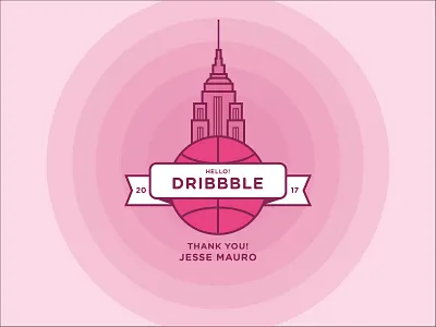 Firstshot Dribbble ball debut empire first firstshot hello illustration newyork player shoot state thankyou