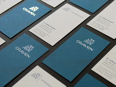 Craven Foil Stamped Cards branding bull business cards legal branding logo logo design printing