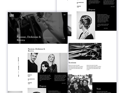 Homepage Lidia blackwhite flat homepage landing page material ux