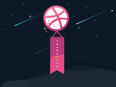 Thank you and Hallo Dribbble debut dribbble flat illustration thanks