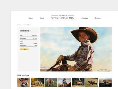 The Art of Steve Boaldin art clean cowboy paintings responsive ui ux web website western