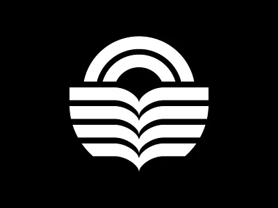 Sunrise field icon logo sun symbol thicklines