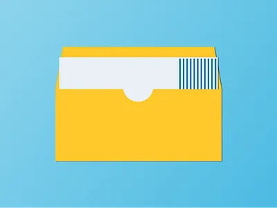 envelope blue envelope lines minimal paper simple stationary yellow