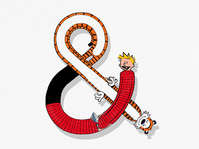 Calvin & Hobbes ampersand art calvin hobbes calvin and hobbes ampersand illustration