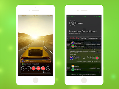 Cricket Live score apps android apps clean ios login modern ui ux