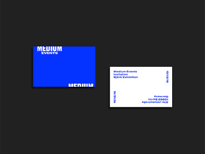 Medium Events Invites brutalist business cards layout medium events print type typography