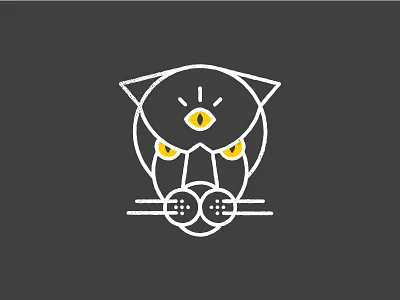 Black Panther black cat eye geometric illustration panther