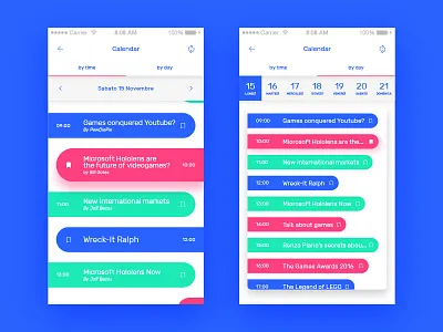 Calendar - Game Festival App Concept app apple calendar interface concept ios iphone list minimal mobile task ui
