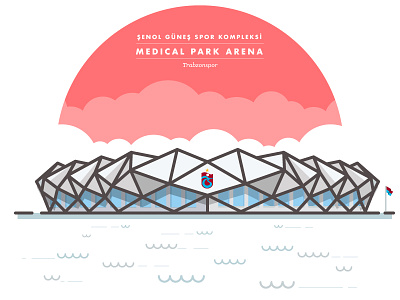 Trabzonspor — Şenol Güneş Spor Kompleksi Medical Park Arena arena football iconic illustration stadium trabzonspor