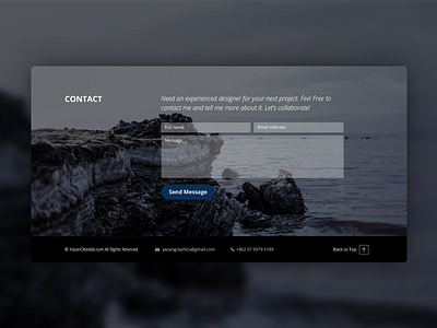 Contact Form contact footer form nature rocks ui ux web website