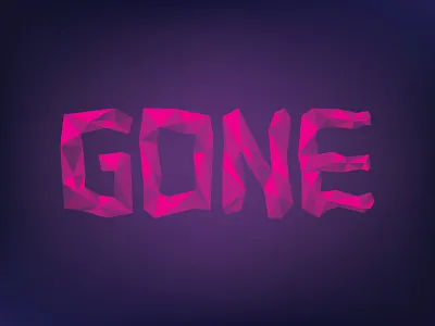 Poly-GONE gone low poly pink purple type