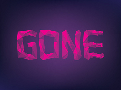 Poly-GONE gone low poly pink purple type