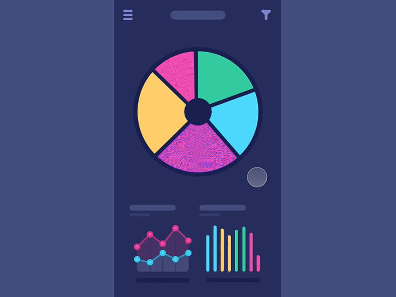 #16 Dashboard Navigation animation chart dashboard infographic list loader mobile piechart ui ux