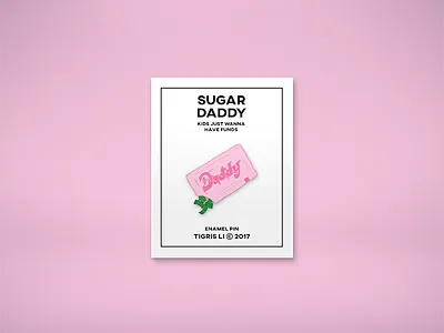 Sugar Daddy Pin Packaging enamel pin illustration money packaging sugar daddy sugar packet