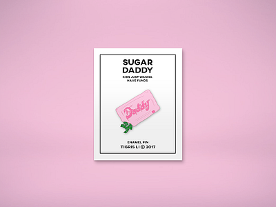 Sugar Daddy Pin Packaging enamel pin illustration money packaging sugar daddy sugar packet