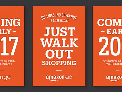 Amazon Go Just Walk Out Shopping amazon amazon go lockup posters typography