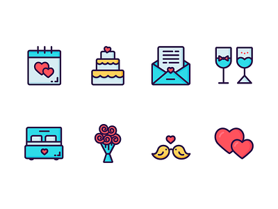 Valentine's Day Icon Set couple icon love valentines day wedding