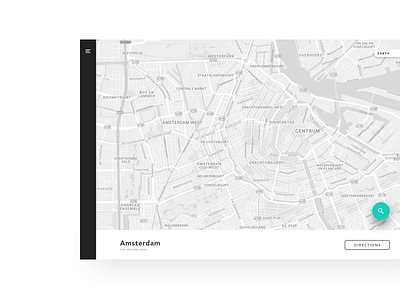 Daily UI #029 - Map amsterdam button clean dailyui grayscale map minimal sidebar website
