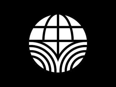 Globally Grown agricultue icon logo nature symbol thicklines