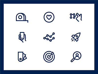 Icons (made with Figma) chart figma heart icon magnify measure rocket swatch target