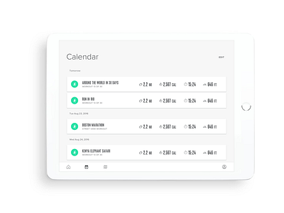 Calendar calendar cards schedule workouts
