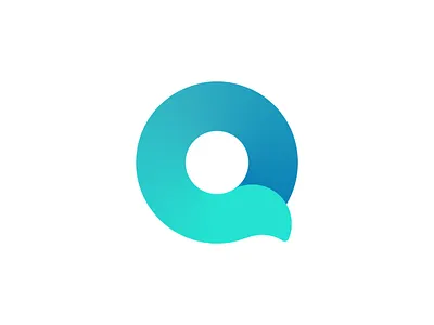 Q blue green icon letter logo mark q