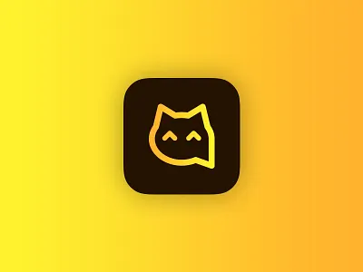 Icon PetChatz app brown cat icon logo mark mobile orange pet yellow