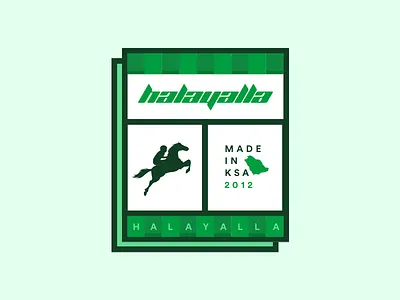 HalaYalla Sports & Entertainment badge equestrian green halayalla horse jockey ksa saudi sticker uxbert