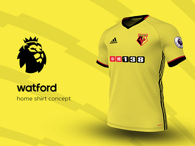 Watford Home Shirt by adidas adidas football jersey kit premier league soccer watford