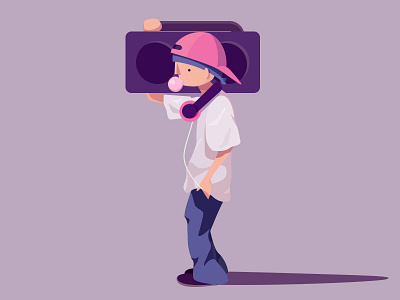 Character Illustration Series - Hip Hop boy character design flat graphic illustration illustrations malaysia sketch vector web