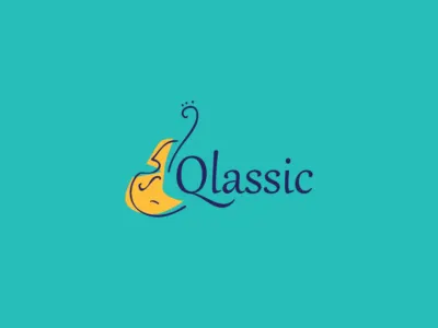 Qlassic Logo bass branding cello classic classical double bass instrument mark music musical