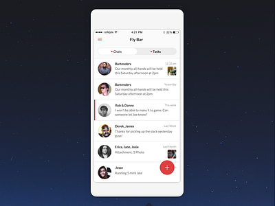 Crew chat interface chat ios product design tasks ui design ux design