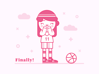 Finally on Dribbble! dribbble finally illustration on