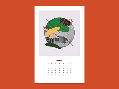 March calendar collage colour design digital digital collage geometry shapes