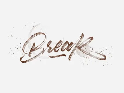 Coffee Break. brush calligraphy coffee design font hand lettering made type