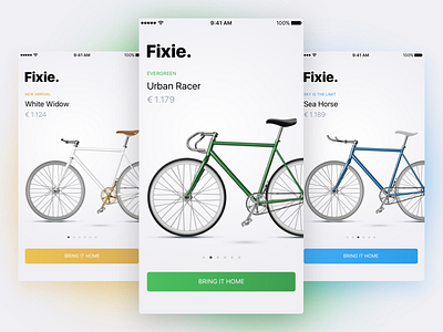 Fixie. app bike ecommerce fixie mobile