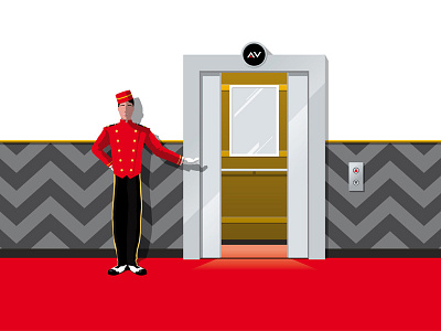 Lift boy adv commercial editorial elevator illustration lift liftboy vector