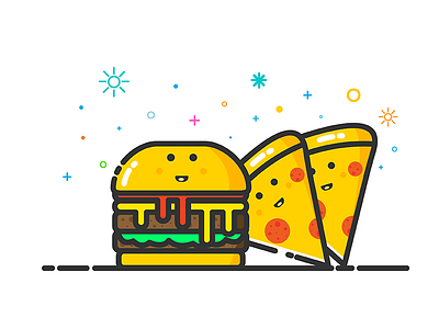 Hamburger & Pizza food hamburger icon mbe pizza