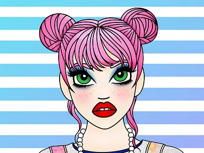 Pink Hair Don't Care candy candy doll club green eyes ombre hair pastel grunge pastel hair pink hair pretty sweet