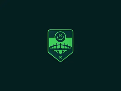 The Bridge badge black bridge city green hammers kosovo logo mitrovica patch uk water