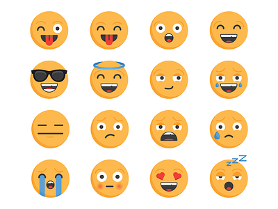 Emoji Set character design cool cry cute emoji emoji set face funny icon icon design laugh smile